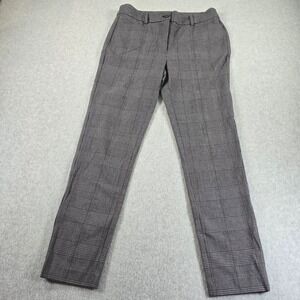 LOFT Women's Size 4 Plaid Skinny Pants Gray Brown Tailored Business Casual